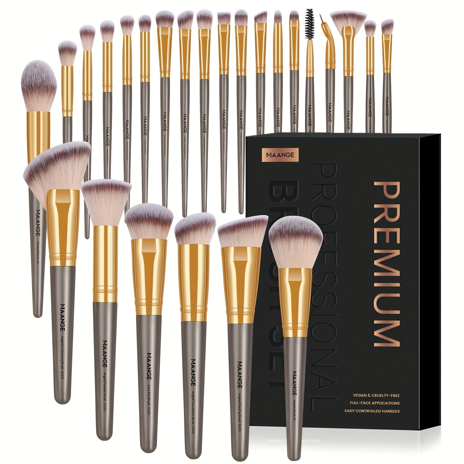 MAANGE • 25pcs Makeup Brush Set with a Paper Box • Including Blush, Foundation, Eyeshadow, And Concealer Brushes • A Complete Set of Professional Beauty Tools • Suitable for Beginners to Create Various Looks