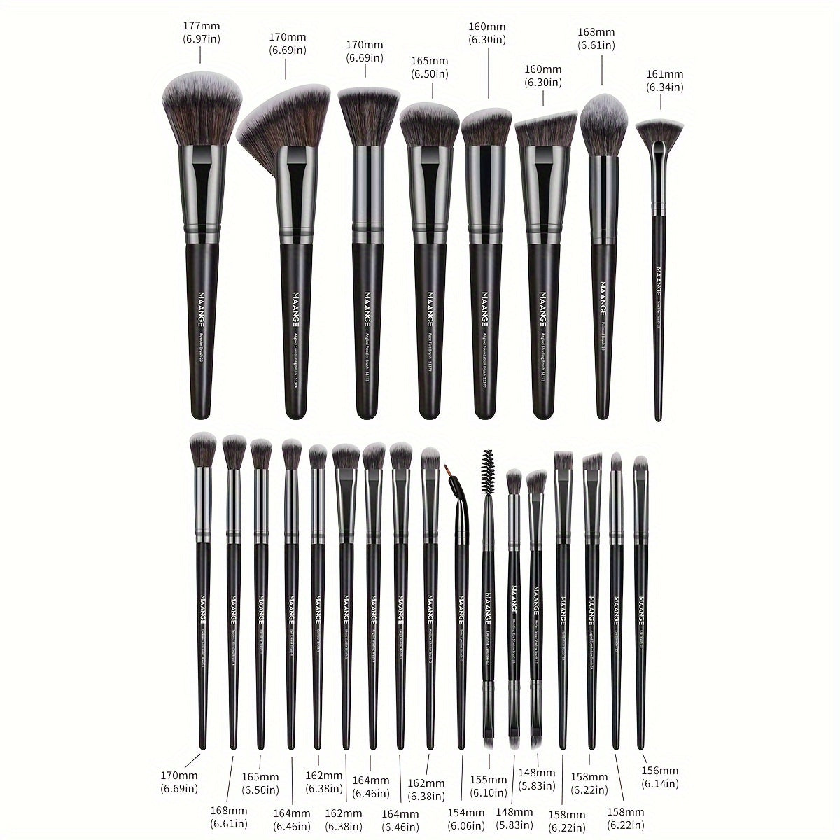 MAANGE • 25pcs Makeup Brush Set with a Paper Box • Including Blush, Foundation, Eyeshadow, And Concealer Brushes • A Complete Set of Professional Beauty Tools • Suitable for Beginners to Create Various Looks