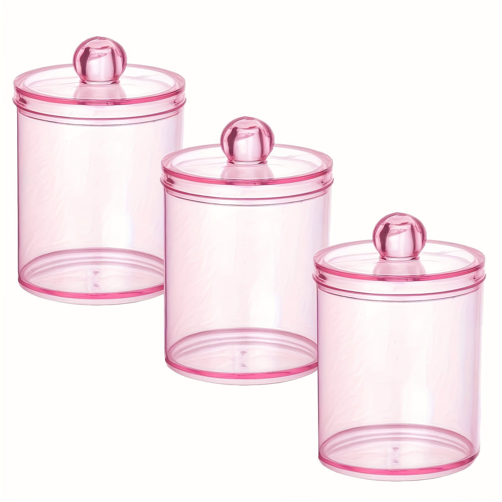 Airtight Plastic Swab Holder with Dustproof Lid - Multipurpose Storage Jar for Swabs, Jewelry & Beauty Tools - Compact Organizer for Vanity, Desk, Bathroom, Home, Dorm - Stylish & Space-Saving, 1/2/3/4pcs