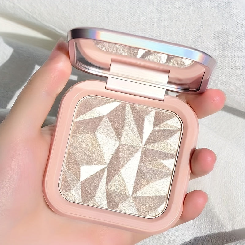 1pc Highlighter Palette, Iridescent Glow Face & Body Illuminator, Shimmering Glitter Contour Powder, Natural Radiance Makeup, Versatile Beauty Cosmetics For Brightening & Sculpting For Music Festival