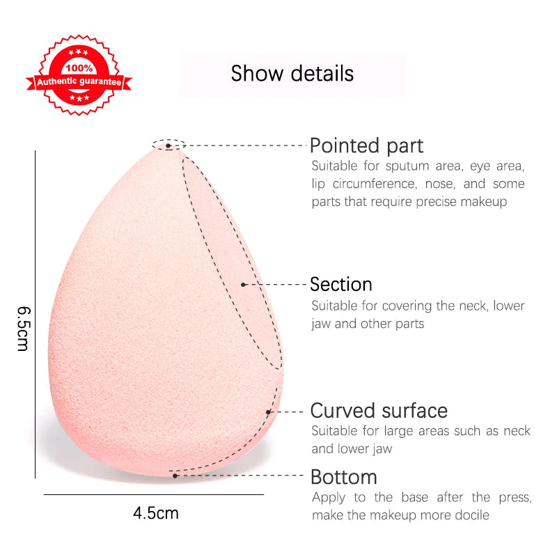 20/5/1pcs Makeup Sponge Concealer Smooth Cosmetic Powder Puff Cut Shape Foundation Water Drop Bevel Make Up Blender Tools