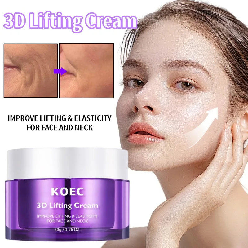 3D Face & Neck Lifting Cream,Skin Deep Hydration Firming Moisturizing Nourishing Anti-Aging,Improve Elasticity,Korean Skincare