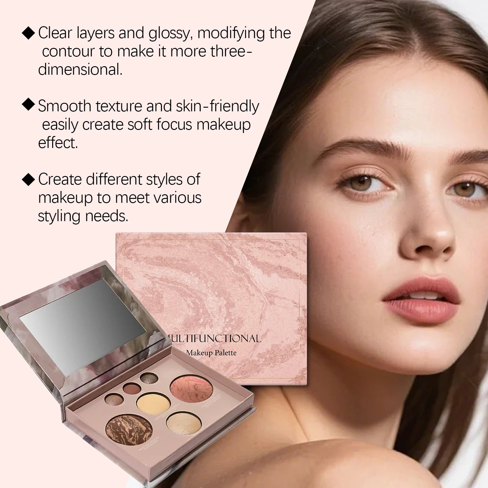 Makeup Eyeshadow Palette Matte Glow Shimmer Glitter Easy to Wear Highlight Blush Bronzer All-in-One Professional Makeup Palette