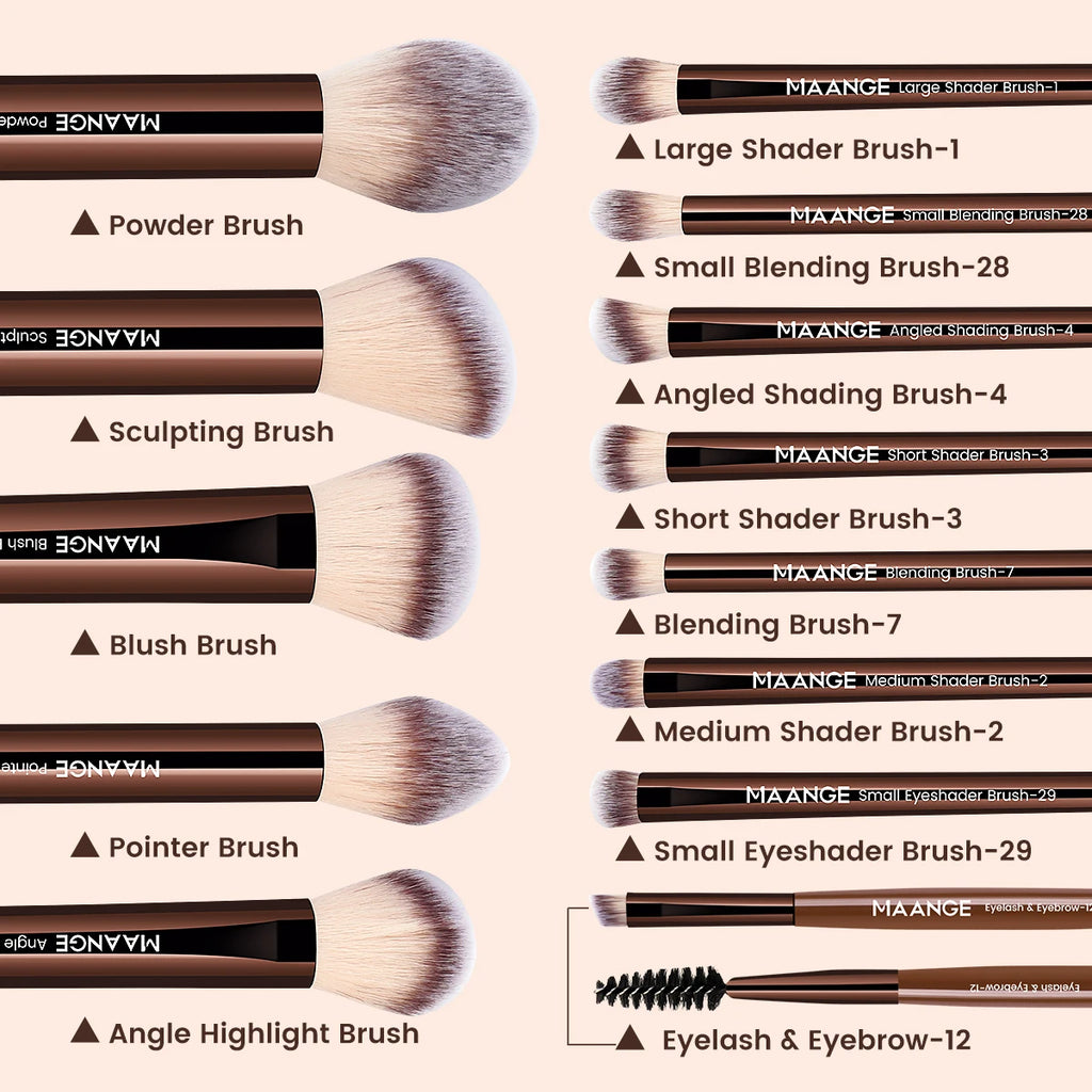 13pcs Makeup Brush Set Foundation Concealer Powder Eyeshadow Blush Brush Kabuki Blending Cosmetic Makeup Beauty Tool for Face