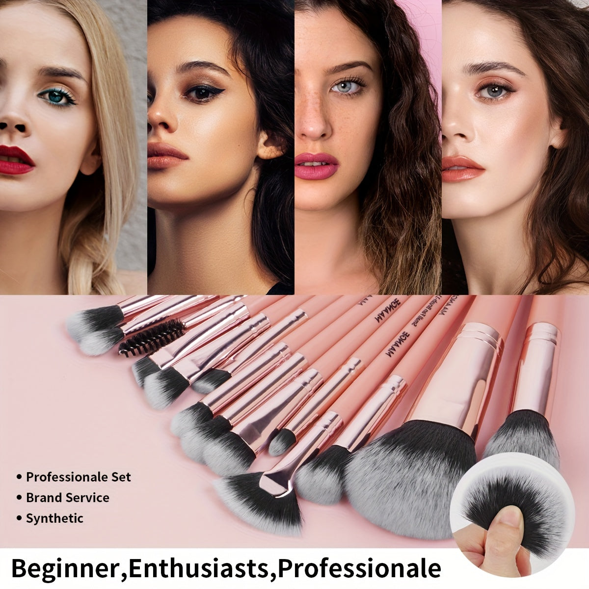 [Makeup Brushes Set 20 Pcs] Makeup Brushes Set 20 Pcs Makeup Brush Set, Premium Synthetic Powder Concealers Eye Shadows Eyeliner Make Up Brushes Full Beauty Maker Up Kit For Beginner Professional Makeup Artist