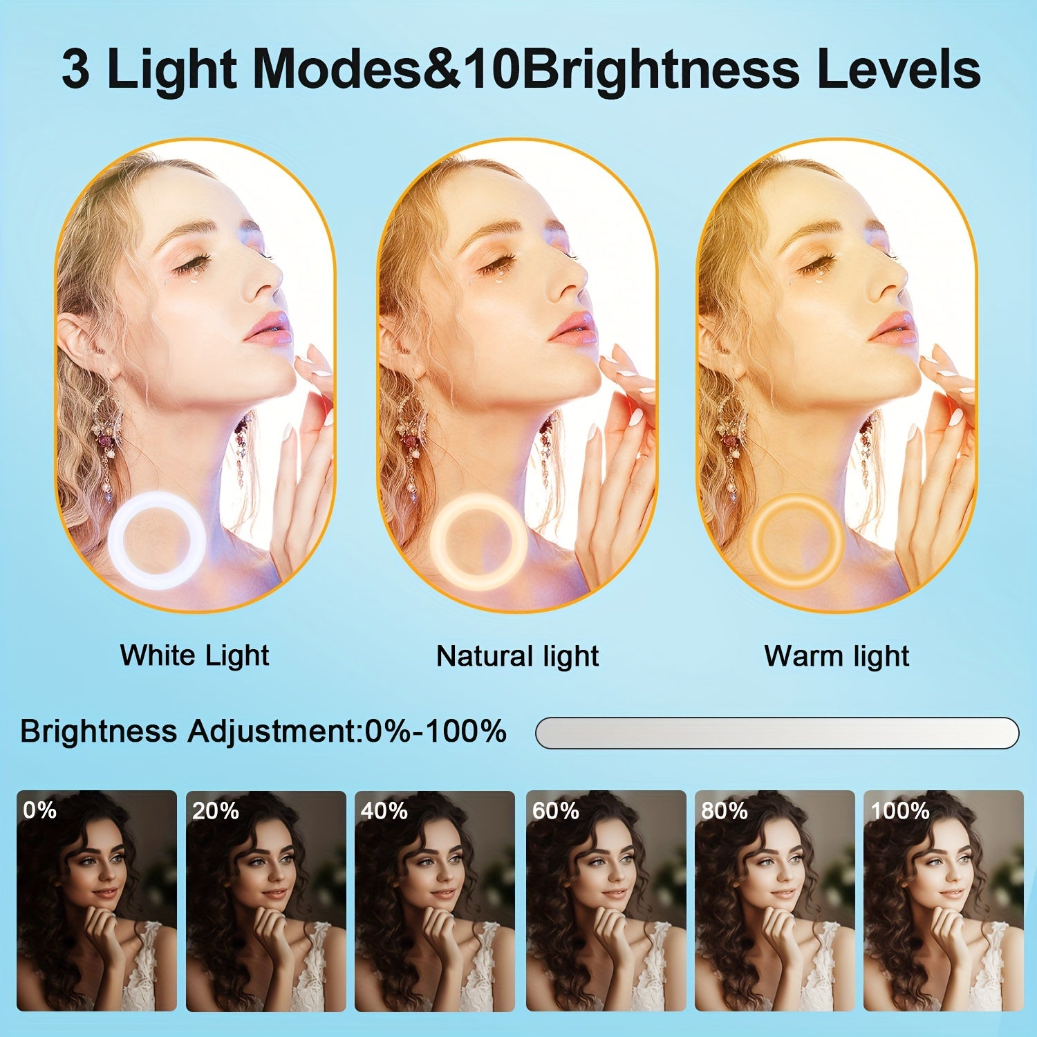 10.0-inch Circular Fill Light Set, Mobile Beauty Light, Live Streaming Light Selfie Circular Fill Light, Adjustable Desktop Tripod, Suitable For Hotel, Video, Photography, Selfie, Vlog, Makeup, Live Streaming Dimming LED Ring