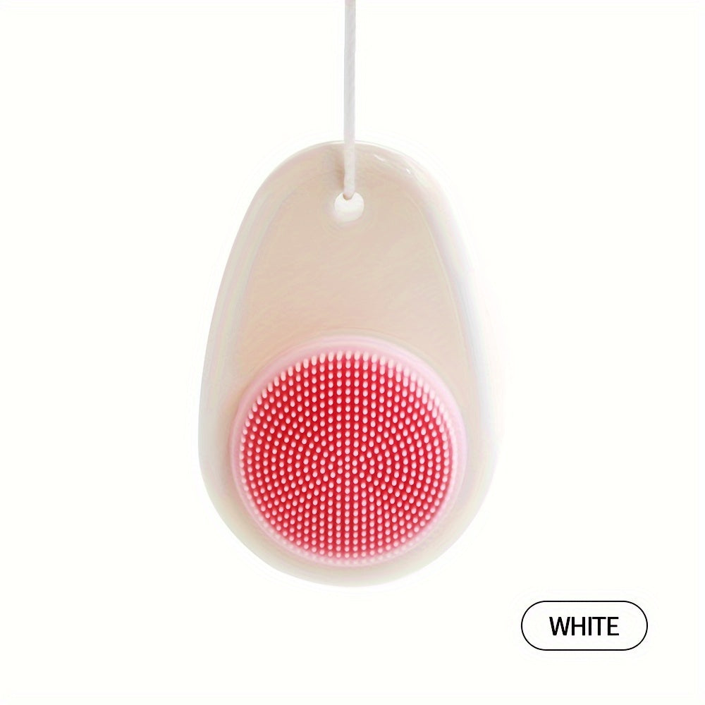 [2-in-1 Silicone Brush] 2-in-1 Dual-Sided Silicone Facial Cleansing Brush | Gentle Deep Pore Cleansing & Skincare Tool, Exfoliating Bristles, Soft Massage Tips, Travel-Friendly, Unscented, Ergonomic Design, Makeup Removal Too