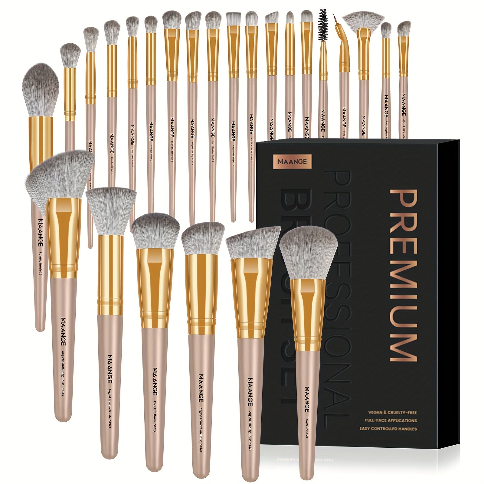 MAANGE • 25pcs Makeup Brush Set with a Paper Box • Including Blush, Foundation, Eyeshadow, And Concealer Brushes • A Complete Set of Professional Beauty Tools • Suitable for Beginners to Create Various Looks