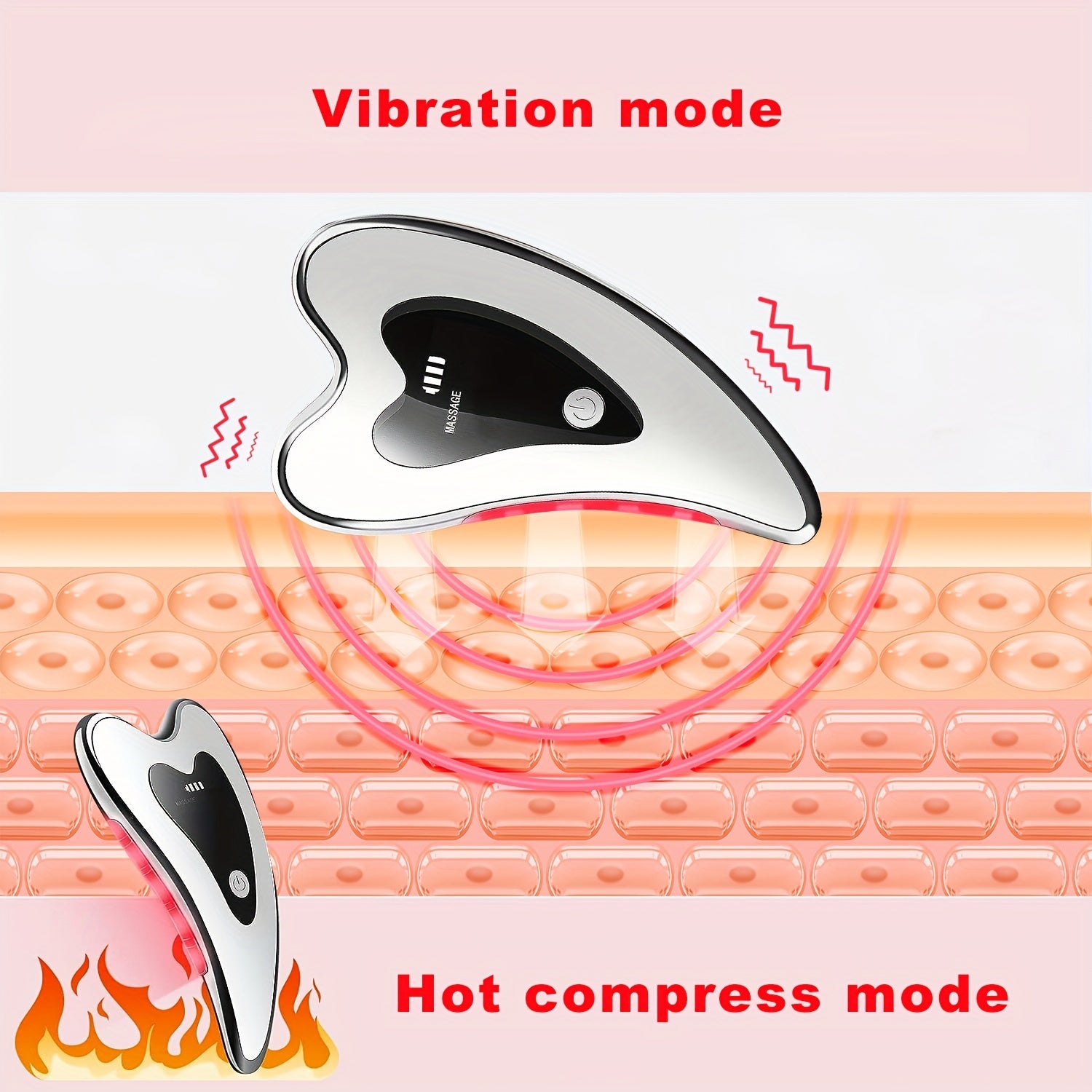 Rechargeable Electric Scraping Instrument, Face And Neck Massage Instrument, Multi-functional Beauty Instrument, Heating Facial Massager For Women