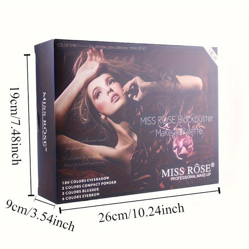 180-Color Piano Eyeshadow & Makeup Artistry Kit - Luxurious Blush, Contour, Foundation & Liquid Eyeliner Set - Portable, Smudge-Proof, Ideal Gift for Womens Beauty Collection